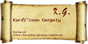 Karácson Gergely névjegykártya