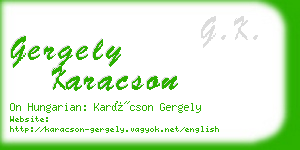 gergely karacson business card